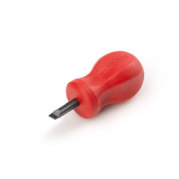 TEKTON Stubby 1/4 in. Slotted Hard Handle Screwdriver