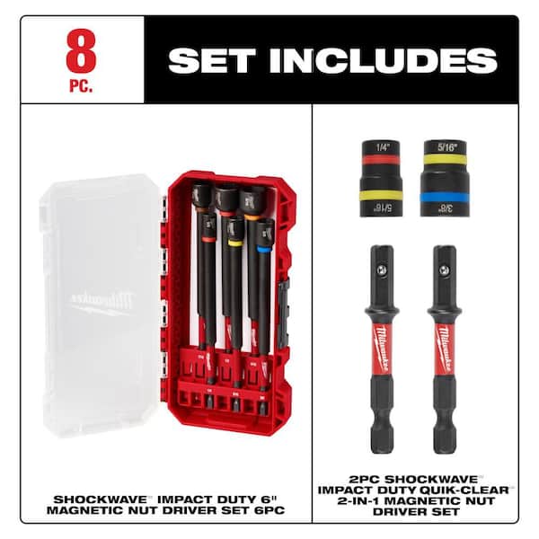 Milwaukee SHOCKWAVE Impact-Duty Quik-Clear 2-In-1 Alloy Steel