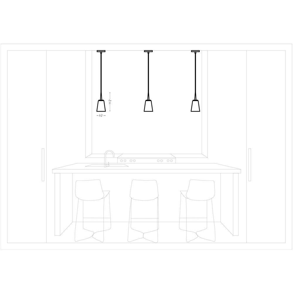 Brushed Nickel Mini Pendant with Etched Glass Shade