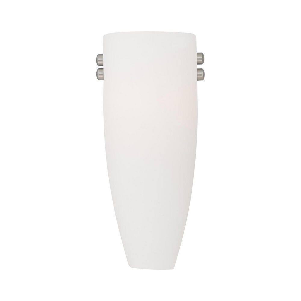 Coronado Bronze & Brushed Nickel Dimmable Wall Sconce with Satin White Glass