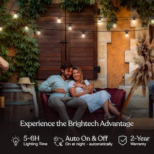 Ambience Pro 12-Light 27 ft. Outdoor Solar 1W 3000k LED S14 Remote Control Edison Bulb String-Light