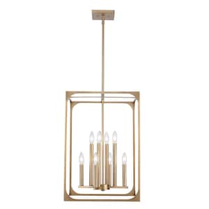 Ruby Ridge 16.5 in. 8-Light Gold Hanging Chandelier Light Fixture