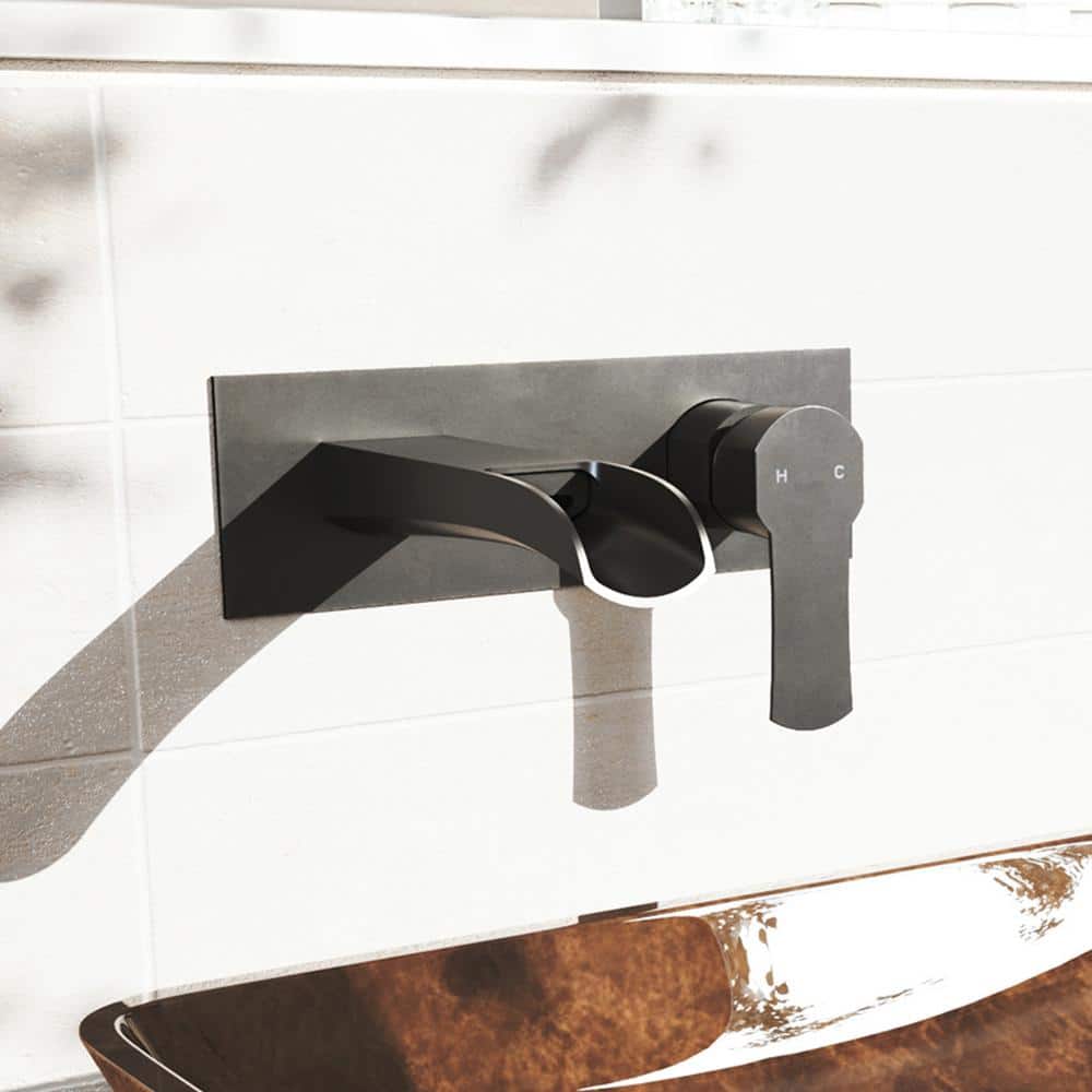 Cornelius Matte Black Wall Mounted Centerset Bathroom Faucet