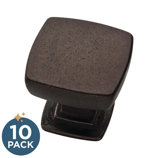 Franklin Brass (10-Pack) Webber 1-1/8 in. (29 mm) Classic Warm Chestnut Square Cabinet Knobs