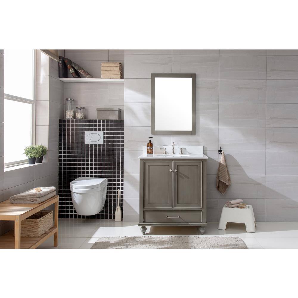 Melissa 30 in. W x 22 in. D Bath Vanity in Silver Gray with Carrara White Engineered Stone Vanity Top with White Sink price history on PriceWatchPro