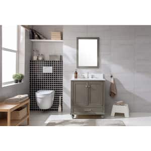 Melissa 30 in. W x 22 in. D Bath Vanity in Silver Gray with Carrara White Engineered Stone Vanity Top with White Sink
