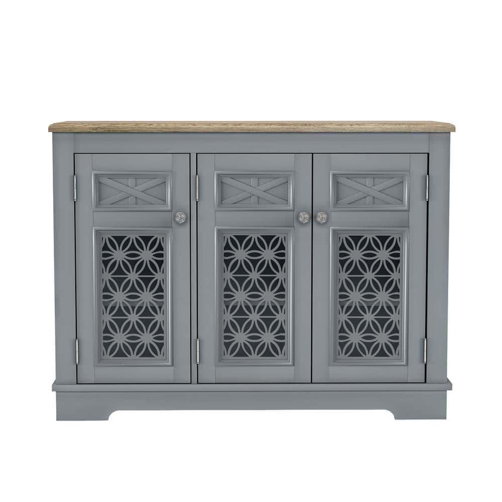 FESTIVO Vintage Gray 44 in. W Storage Buffet Sideboard with Adjustable Shelves