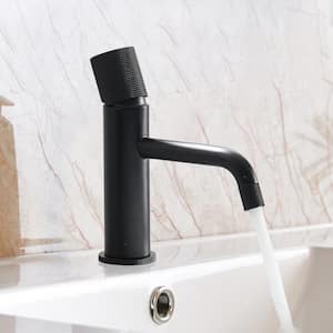 Single Handle Single-Hole Bathroom Sink Faucet in Matte Black