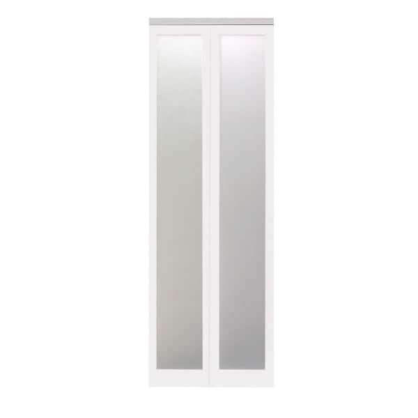Impact Plus 24 in. x 96 in. Mir-Mel Primed Mirror Solid Core MDF Full-Lite Interior Closet Wood Bi-Fold Door with Chrome Trim