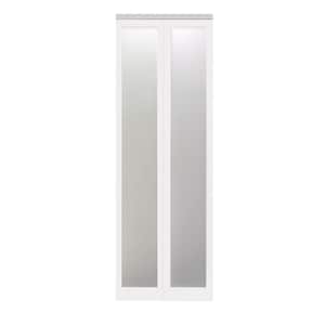 24 in. x 80 in. Mir-Mel Mirror Solid Core White MDF Full-Lite Interior Closet Wood Bi-Fold Door with Chrome Trim