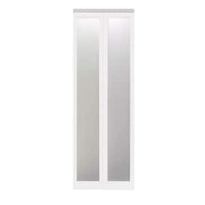 30 in. x 96 in. Mir-Mel White Mirror Solid Core MDF Full-Lite Interior Closet Wood Bi-Fold Door with Chrome Trim