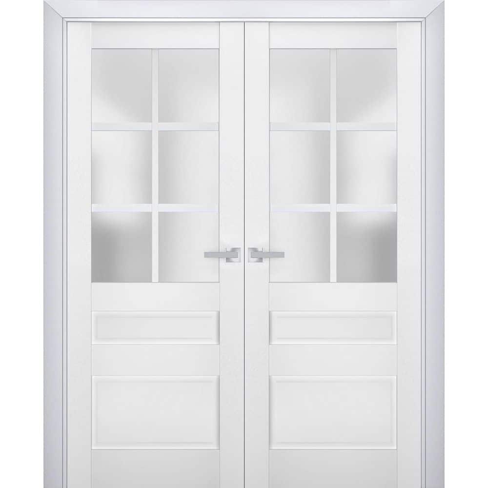 72 in. x 80 in. 2 Panel White Finished Solid Wood Sliding Door with Hardware price history on PriceWatchPro