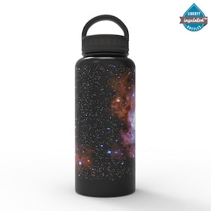 32 oz. Nebula Panther Black Insulated Stainless Steel Water Bottle with D-Ring Lid