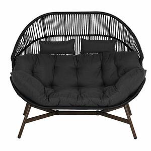 1-Piece Wicker Outdoor Lounge Chair Egg Chair with Cushions