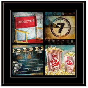 Charlie At The Movies 1-Piece Framed Wall Art 15 in. x 15 in.