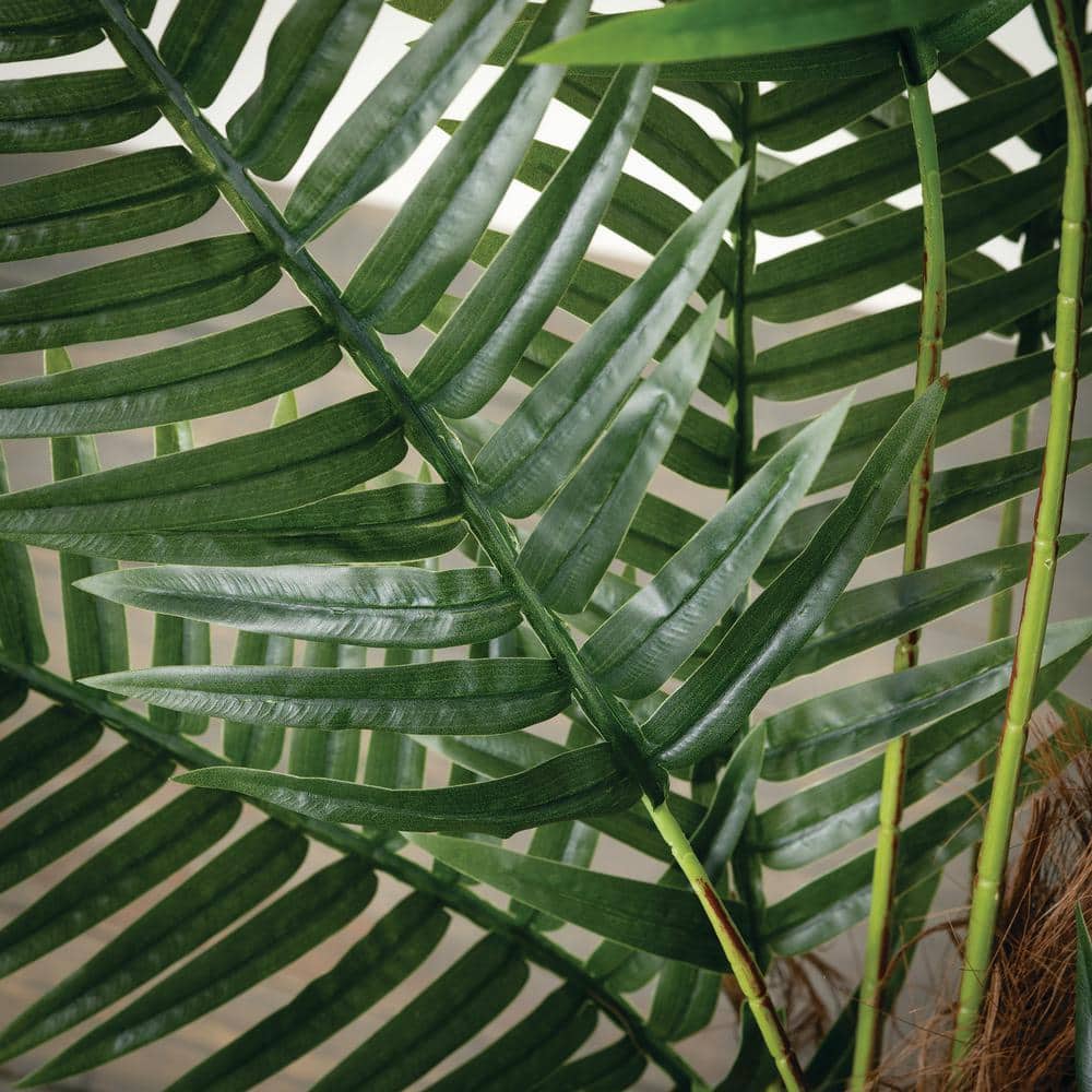 51" Green Plastic Potted Palm Floor Plant