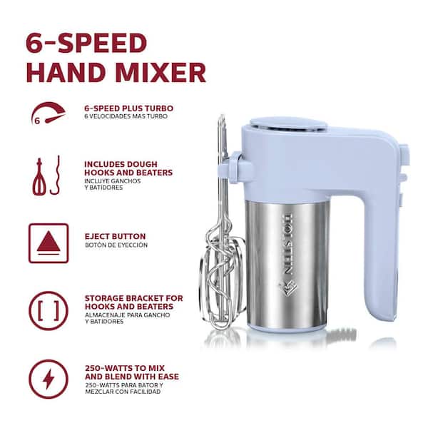 Total Chef 6-Speed Hand Mixer, 250 Watts with Turbo Boost