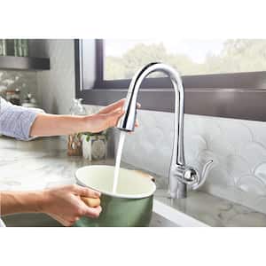 Arbor Single-Handle Pull-Down Sprayer Kitchen Faucet with Power Boost in Chrome