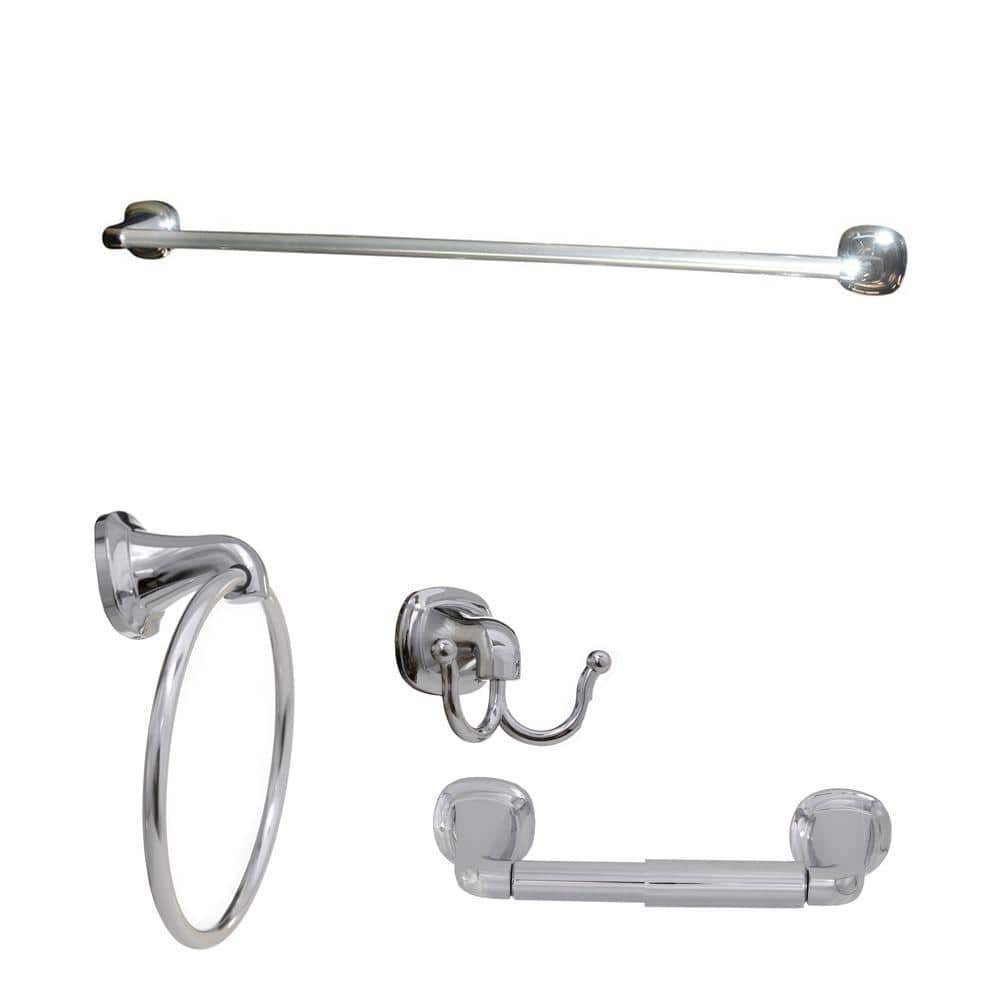 Belding Collection 4-Piece Bathroom Hardware Kit in Chrome