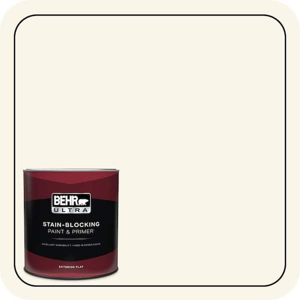 BEHR ULTRA 1 qt. #PWN-11 Calla Lily Flat Exterior Paint & Primer