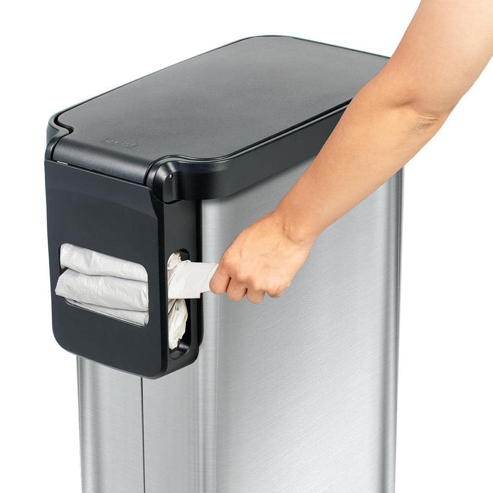 Slim Stainless Steel 12 Gallon Step-On Trash Can