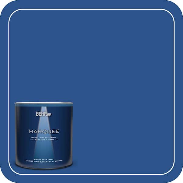 BEHR MARQUEE 1 qt. #P520-7 Flashy Sapphire Satin Enamel Interior Paint & Primer