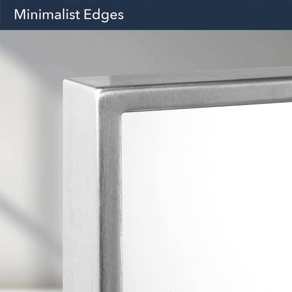 Sleek Brushed Nickel Rectangular Vanity Wall Mirror - 30 x 36