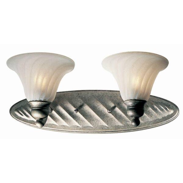 Illumine 2-Light Pewter Bath Vanity Light with Scavo Glass