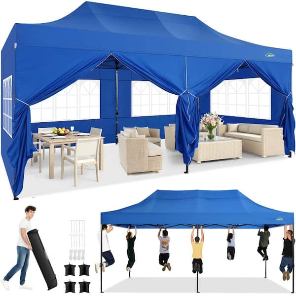 COBIZI 10x20 Heavy Duty Pop Up Canopy Tent with 6 Sidewalls