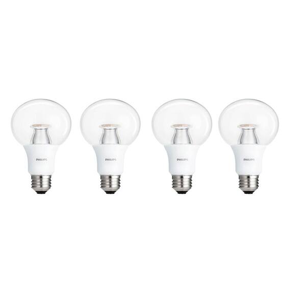 Philips 60-Watt Equivalent G25 Dimmable LED Soft White Clear with warm Glow Light Effect (4-Pack)