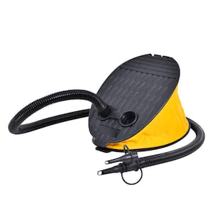 9 in. Black and Yellow Portable Bellows Foot Pump