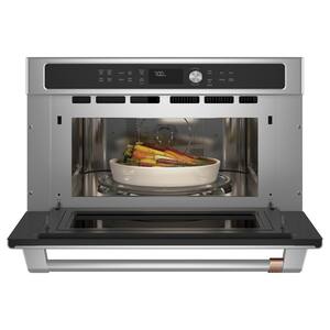30 in. 1.7 cu. ft. Single Electric Convection Wall Oven with Built-In Microwave in Stainless Steel