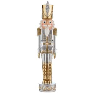 37 in. Gold and Silver Christmas Nutcracker