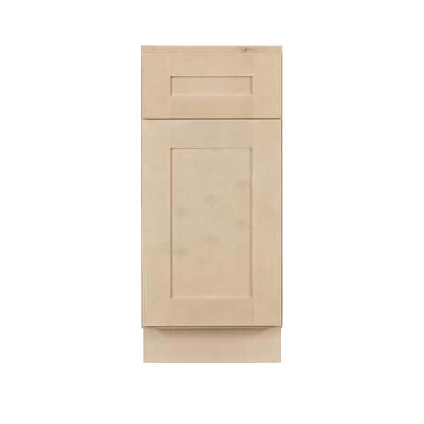 LIFEART CABINETRY Lancaster Shaker Assembled 18x34.5x24 in. Base Cabinet with 1 Door and 1 Drawer in Stone Wash