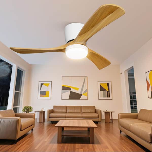 42 in. Smart Indoor White Ceiling Fan with 3-Colors LED Light and Dimmer and DC Reversible and App/Wall Switch/Remote