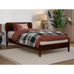 Florence Walnut Brown Solid Wood Frame Twin XL Low Profile Platform Bed