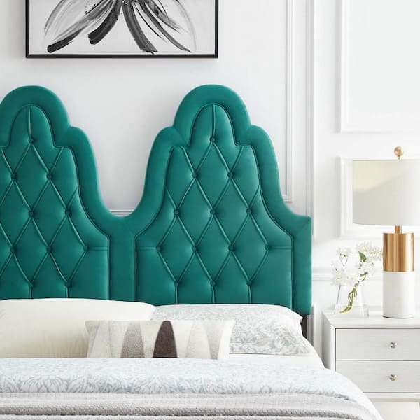 Modway Augustine Teal Tufted, Teal Padded Headboard
