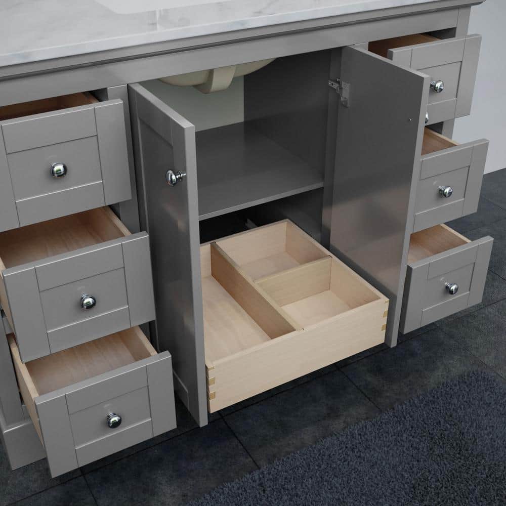 Avery 48'' Dark Gray Single Bathroom Vanity with Marble Top