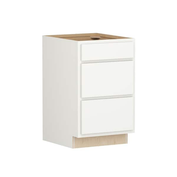 Shaker Partial Overlay 21 in. W x 24 in. D x 34.5 in. H Plywood Assembled Drawer Base Kitchen Cabinet in Linen White