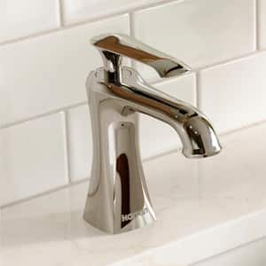 Woodburn Single Handle Single Hole Basin Bathroom Faucet with Matching Pop-Up Drain in Chrome