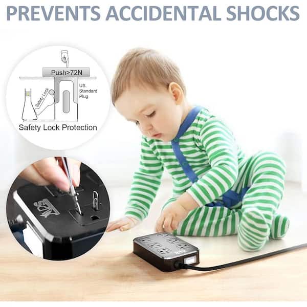 Outlet Child Proof Surge Protector Ahfiwaso 6' IPX6 Waterproof