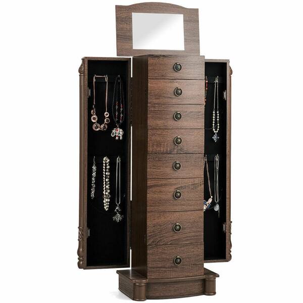 Costway Jewelry Box Cabinet Chest, Standing Jewelry Armoire