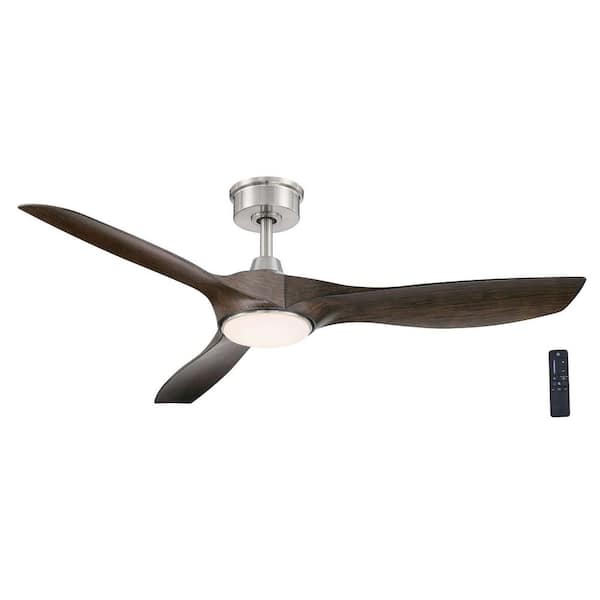 Home Decorators Collection Marlon 52 In Integrated Led Indoor Brushed Nickel Ceiling Fan With