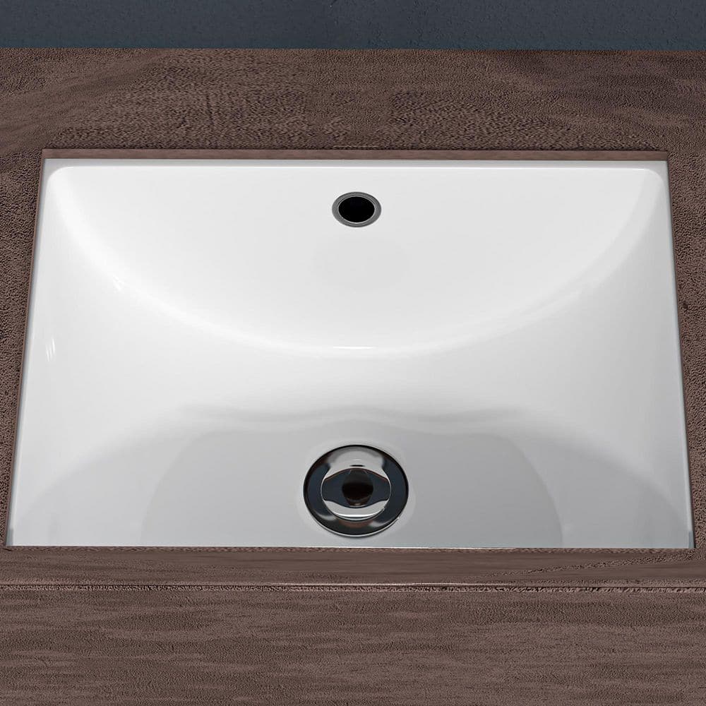 18.5 in. Undermount Rectangular Bathroom Sink with Overflow in White Ceramic price history on PriceWatchPro