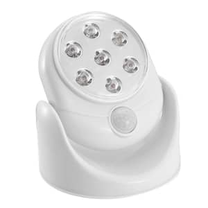 Battery Operated White Motion Sensing LED Stair Light, Spotlight with 90 Degree Adjustable Head