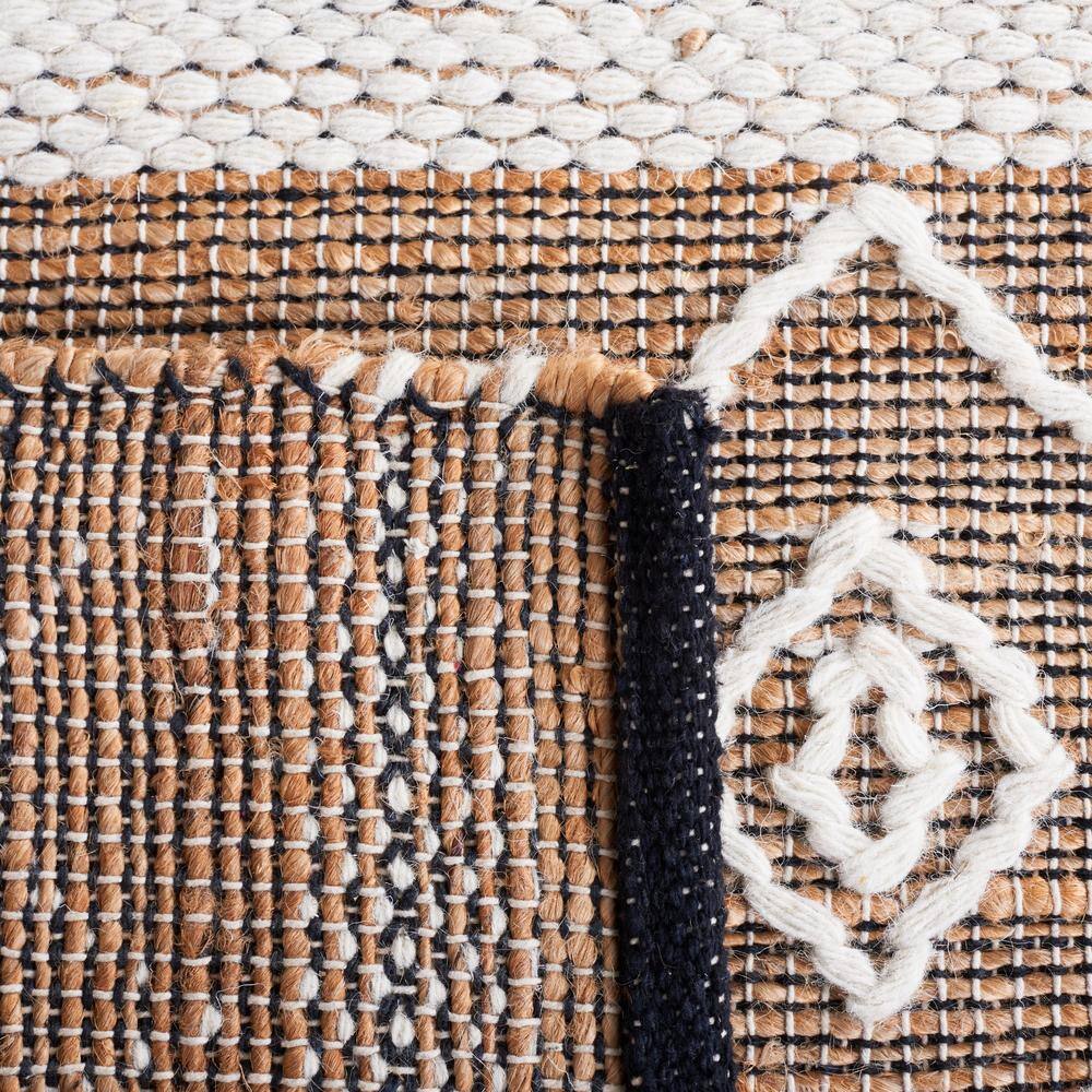Taupe and Ivory Wool Cotton Square Area Rug
