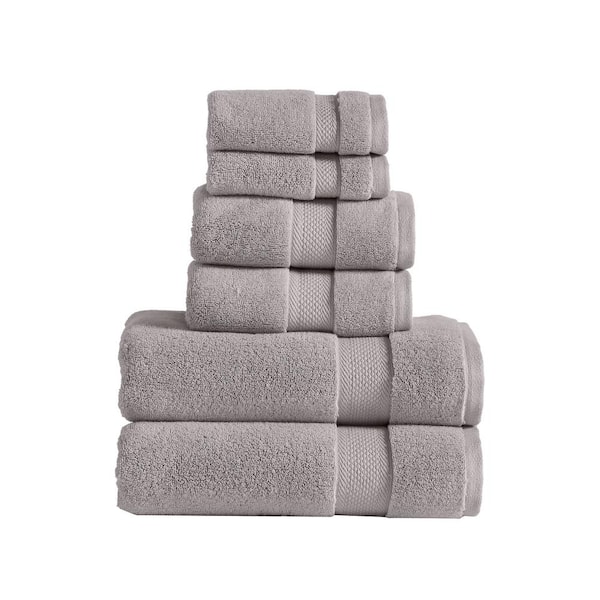 MODERN THREADS Luxury Quick Dry 6-Piece Solid Stone Cotton Towel Set