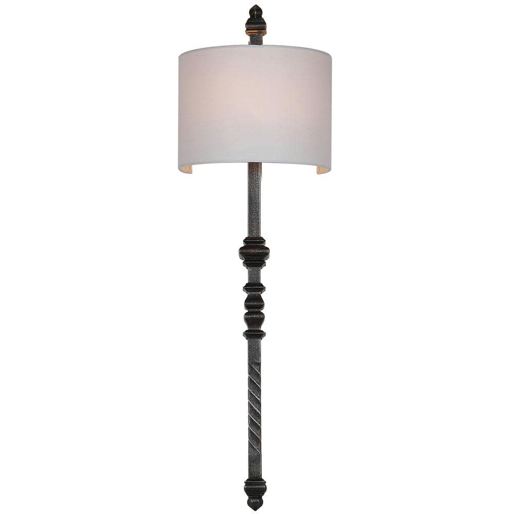 40-Inch Black and Silver Contemporary Wall Sconce