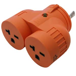 Adapter L6-30P 30 Amp 3-Prong Plug to Two 20 Amp 6-20R 3-Prong Connectors