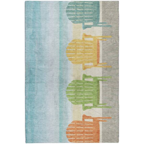 Dream Shag Premium Machine Washable Abstract ADS146 Poolside 10 ft. x 14 ft. Area Rug